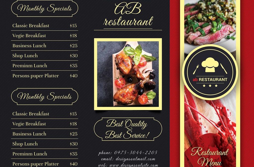Restaurant Trifold Brochures